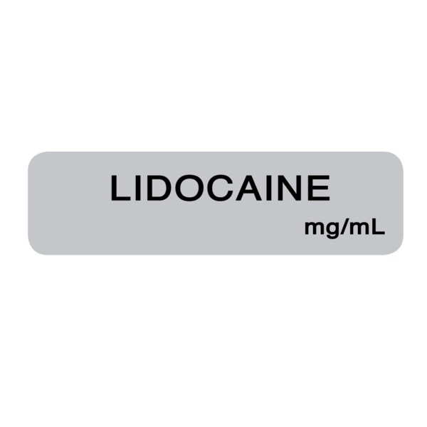 Lidocaine Strength_mg/ml 1/2" x 1-1/2" Gray w/Black